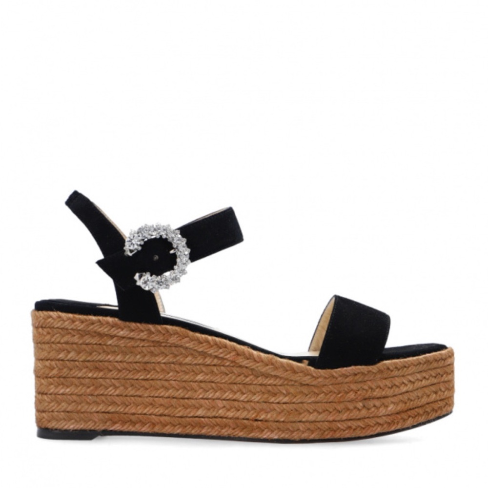 Jimmy Choo Black Wedge Sandals - Picture 2 of 11